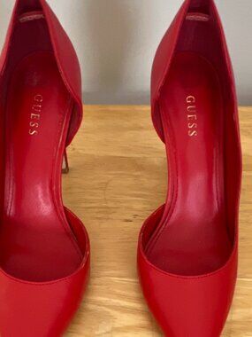 GUESS Red Stiletto Pointed Toe Pumps